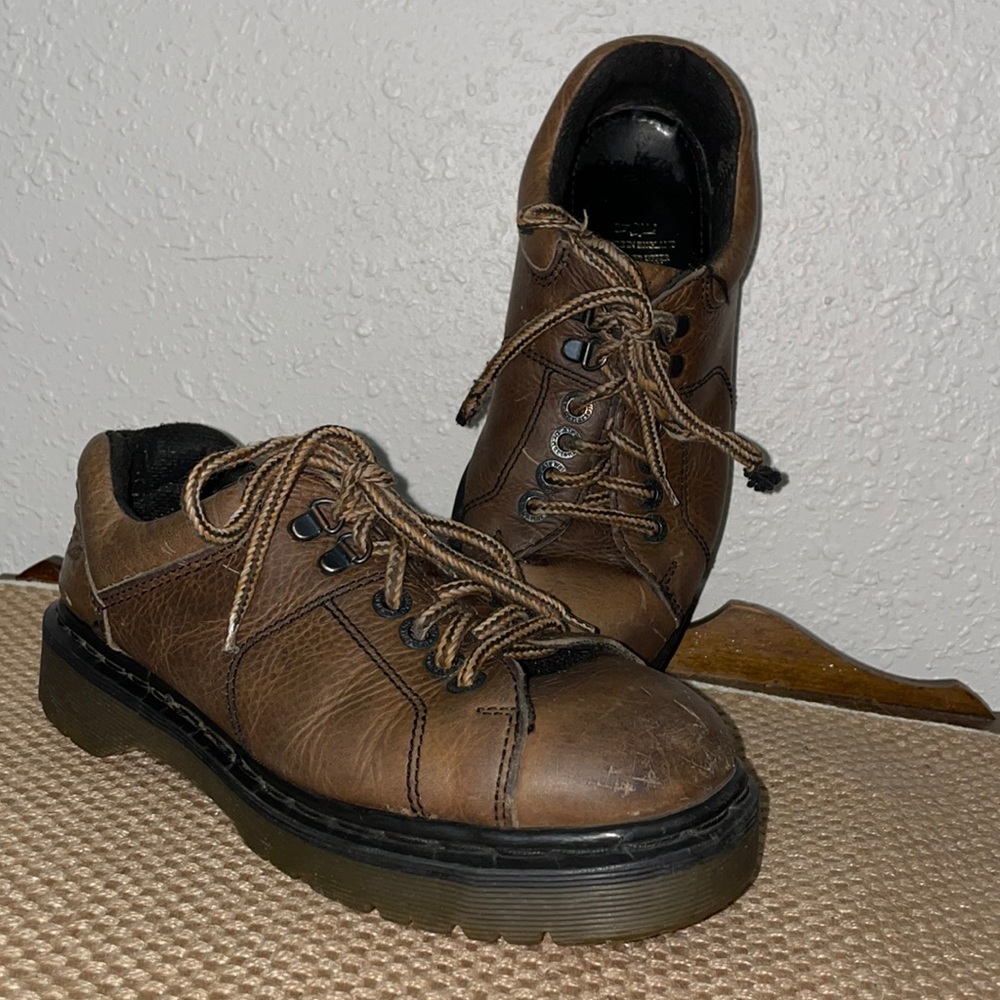 VTG 90’s Dr Martens 8312 4 eyelet 2 d-ring Brown Oxfords Made in Germany Mens 6